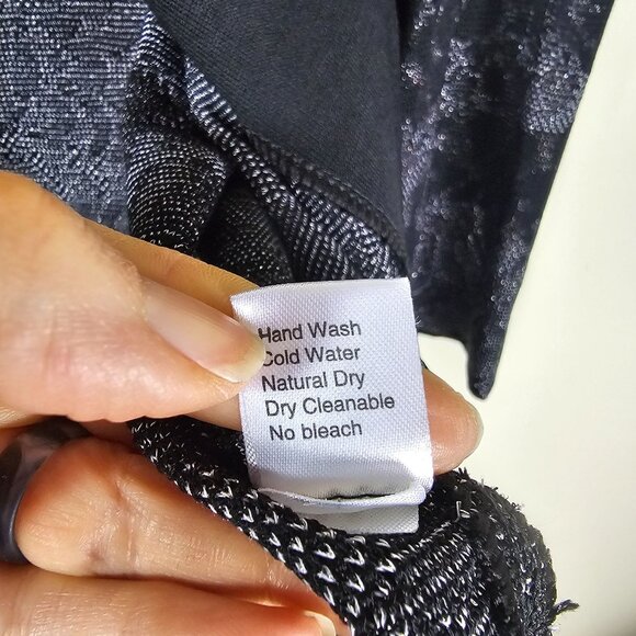 Ming Wang Knit Cardigan Jacket 1X Black & Gray Metallic Topper Cocktail Office - Picture 9 of 11